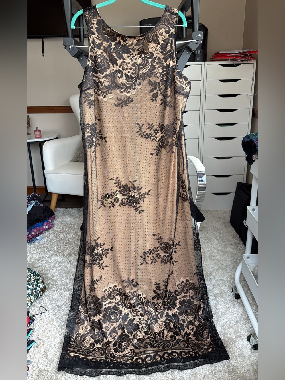 Harlow black and tan dress